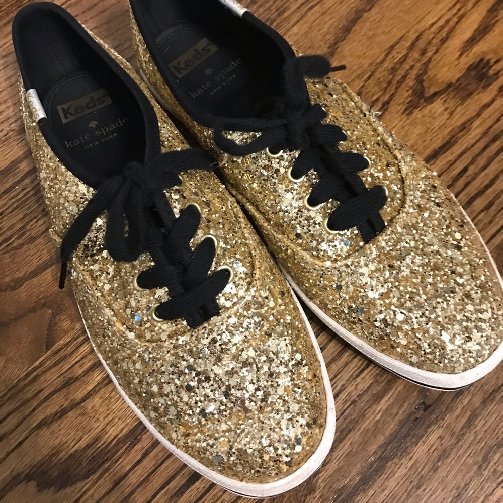 Kate Spade Gold Glitter Keds